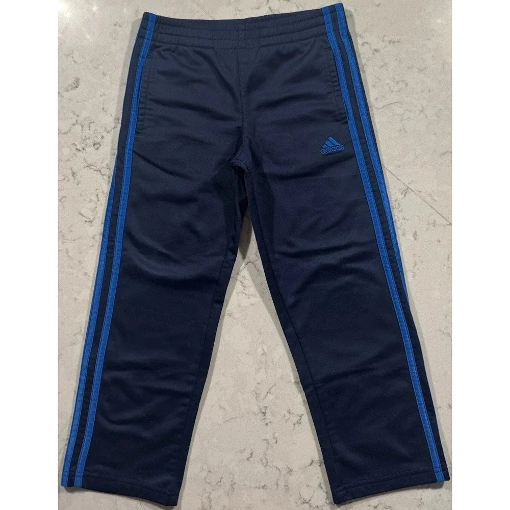 Adidas Track Pants Youth Boys 6 Navy Blue 3 Stripes Athletic Outdoor Athleisure